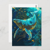 ホエールインアボリジネドットアートスタイル ポストカード (正面/裏面)