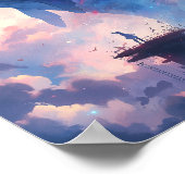 ホエールインザスカイファンタジーアート ポスター (角)