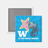 ホエールウィザーおもしろいドアルファベットパロディ漫画 マグネット (正面/裏面)