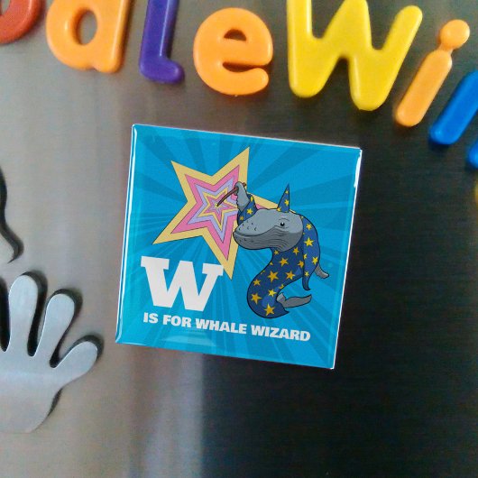 ホエールウィザーおもしろいドアルファベットパロディ漫画 マグネット