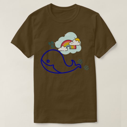 ホエールウィンドレインボー動物愛好家 Tシャツ (デザイン正面)
