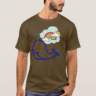 ホエールウィンドレインボー動物愛好家 Tシャツ