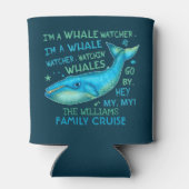 ホエールウォッチングファミリーバケーションクルーズパーソナライズされた 缶クーラー (裏面)