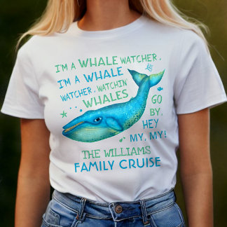 ホエールウォッチングファミリーバケーションクルーズパーソナライズされた Tシャツ