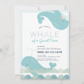 ホエールオブザグッドタイムブルーボーイ誕生日 招待状 (正面)