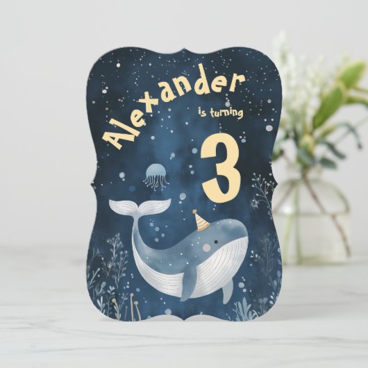 ホエールオブザタイム海子供の誕生日招待状 招待状 (スタンド正面)