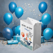 ホエールオブタイムボーイズパーソナライズされた誕生日 ミディアムペーパーバッグ