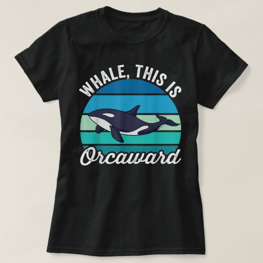 ホエールオーカワードオルカおもしろいプンガールズ Tシャツ (デザイン正面)