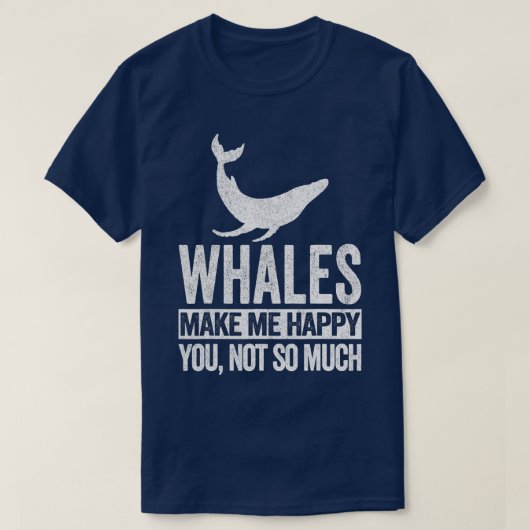 ホエールオーバーおもしろいクジラレトロ1 Tシャツ (デザイン正面)