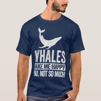 ホエールオーバーおもしろいクジラレトロ1 Tシャツ