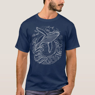ホエールギフトMens海波ハンプバックホエールギフト Tシャツ