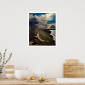 ホエールコートコーンウォールとシュールスカイのキャンバスプリン ポスター (キッチン)