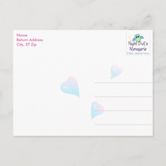 ホエールサンキューガールベイビーシャワー葉書 ポストカード (裏面)