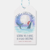 ホエールサンタシーズとクリスマス航海のの挨拶 ギフトタグ (正面)