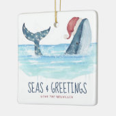 ホエールサンタシーズ&グリーティングコースタルクリスマス セラミックオーナメント (左)