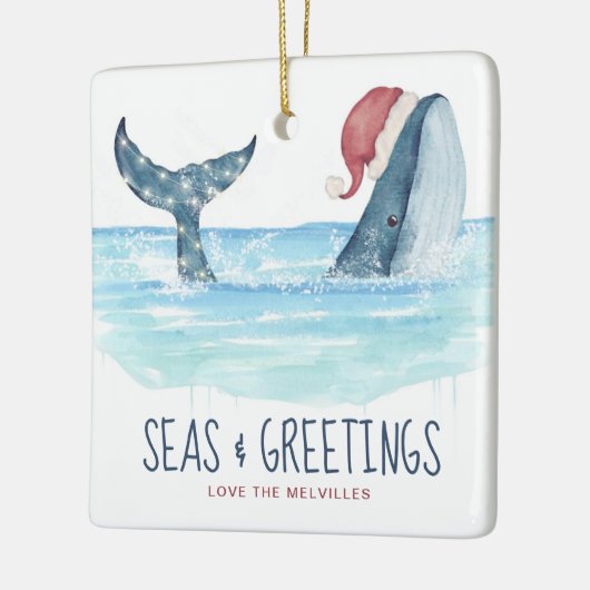 ホエールサンタシーズ&グリーティングコースタルクリスマス セラミックオーナメント (左)