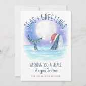 ホエールサンタシームーン&スターズクリスマス シーズンカード (正面)