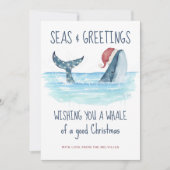 ホエールサンタ航海のシーズ&グリーティングクリスマス シーズンカード (正面)