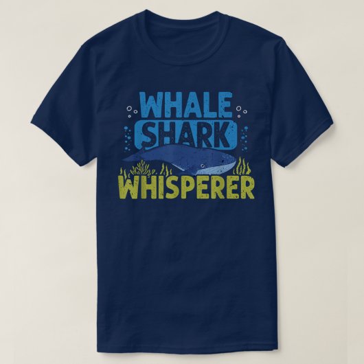 ホエールシャークささやき穏やかな巨大な海の動物の愛 Tシャツ (デザイン正面)