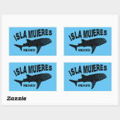 ホエールシャークスキューバダイビング | Isla Mujeres 長方形シール (シート)