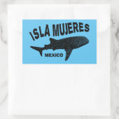 ホエールシャークスキューバダイビング | Isla Mujeres 長方形シール (バッグ)
