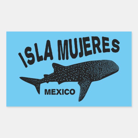 ホエールシャークスキューバダイビング | Isla Mujeres 長方形シール (正面)