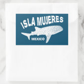 ホエールシャークスキューバダイビング | Isla Mujeres 長方形シール (バッグ)