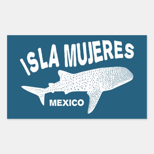 ホエールシャークスキューバダイビング | Isla Mujeres 長方形シール (正面)