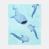 ホエールシャークフリースブランケット – コージー海ウォーターカラー フリースブランケット (正面)