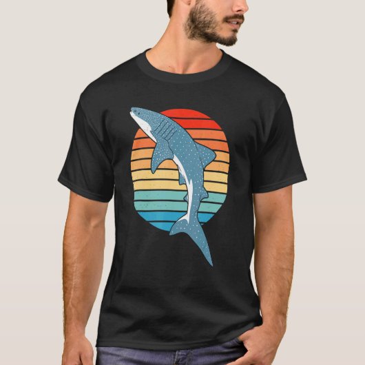 ホエールシャークレトロサンセット Tシャツ (正面)