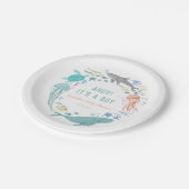 ホエールシャーク少年ベイビーシャワー ペーパープレート (アングル)