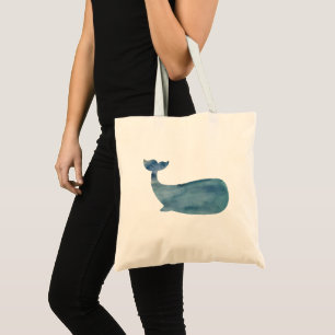 ホエールシルエ絵画ット海 トートバッグ