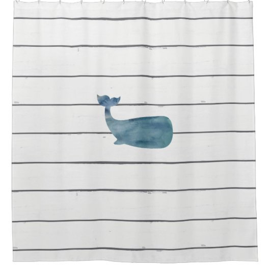 ホエールシープラップパターン沿岸シャワーカーテン シャワーカーテン (正面)