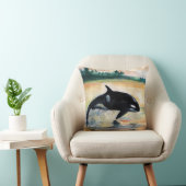 ホエールジャンピングオルカスロークッション41cm x 41cm クッション (椅子)