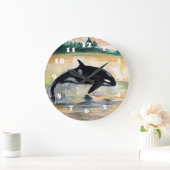 ホエールジャンピングオルカ丸（大）壁時計 ラージ壁時計 (ホーム)