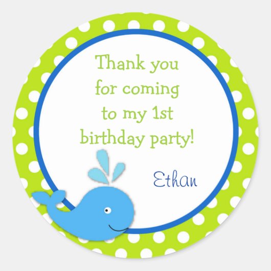 ホエールステッカー ラウンドシール (正面)