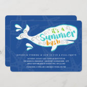 ホエールスプラッシュ | 誕生日パーティーの招待 招待状 (正面/裏面)