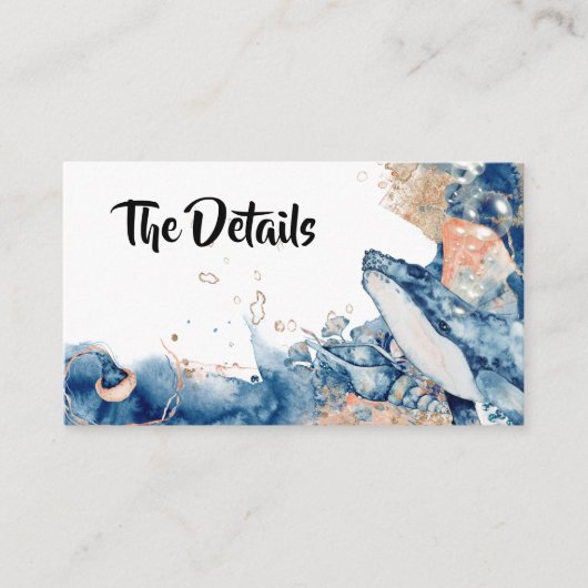 ホエールゼリーフィッシュ海の哺乳類ブルーオレンジシック エンクロージャーカード (正面)