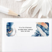 ホエールゼリーフィッシュ海の生き物ブルーのオレンジの海 ラベル (インサイチュ)