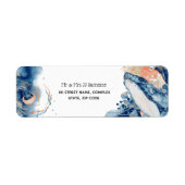 ホエールゼリーフィッシュ海の生き物ブルーのオレンジの海 ラベル (正面)