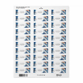 ホエールゼリーフィッシュ海の生き物ブルーのオレンジの海 ラベル (フルシート)