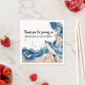 ホエールゼリーフィッシュ海の生き物ブルーオレンジDIY スタンダードカクテルナプキン (インサイチュ)