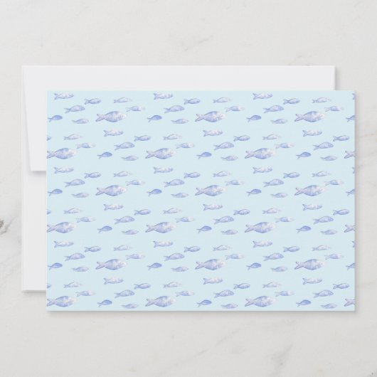 ホエールタスティックブルー誕生日写真 招待状 (裏面)