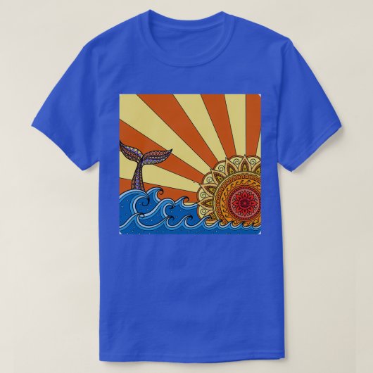 ホエールテールアットサンセット Tシャツ (デザイン正面)