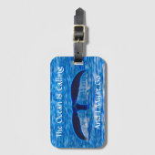 ホエールテールブルー海呼び出し ラゲッジタグ (正面縦)