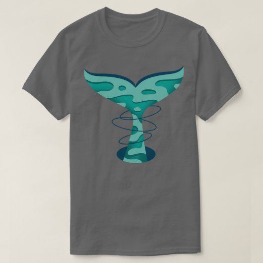 ホエールテールペーパーカット Tシャツ (デザイン正面)