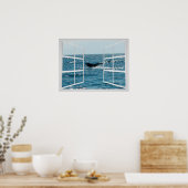 ホエールテール付き窓枠 ポスター (キッチン)