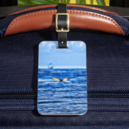 ホエールテール航海のシップ深いブルーシー ラゲッジタグ