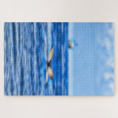 ホエールテール船の青い海水平線 ジグソーパズル (横)