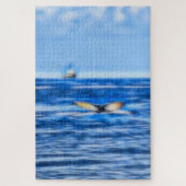 ホエールテール船の青い海水平線 ジグソーパズル (縦)